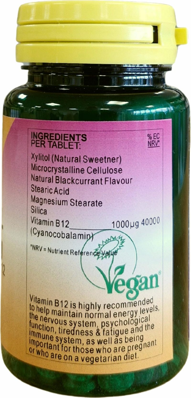 Health Plus Sublingual Vitamin B12 1000µg (Cyanocobalamin) : Vitamin B12 Supplement : 90 Tablets, in a Planet-Friendly 99% Recycled Pot