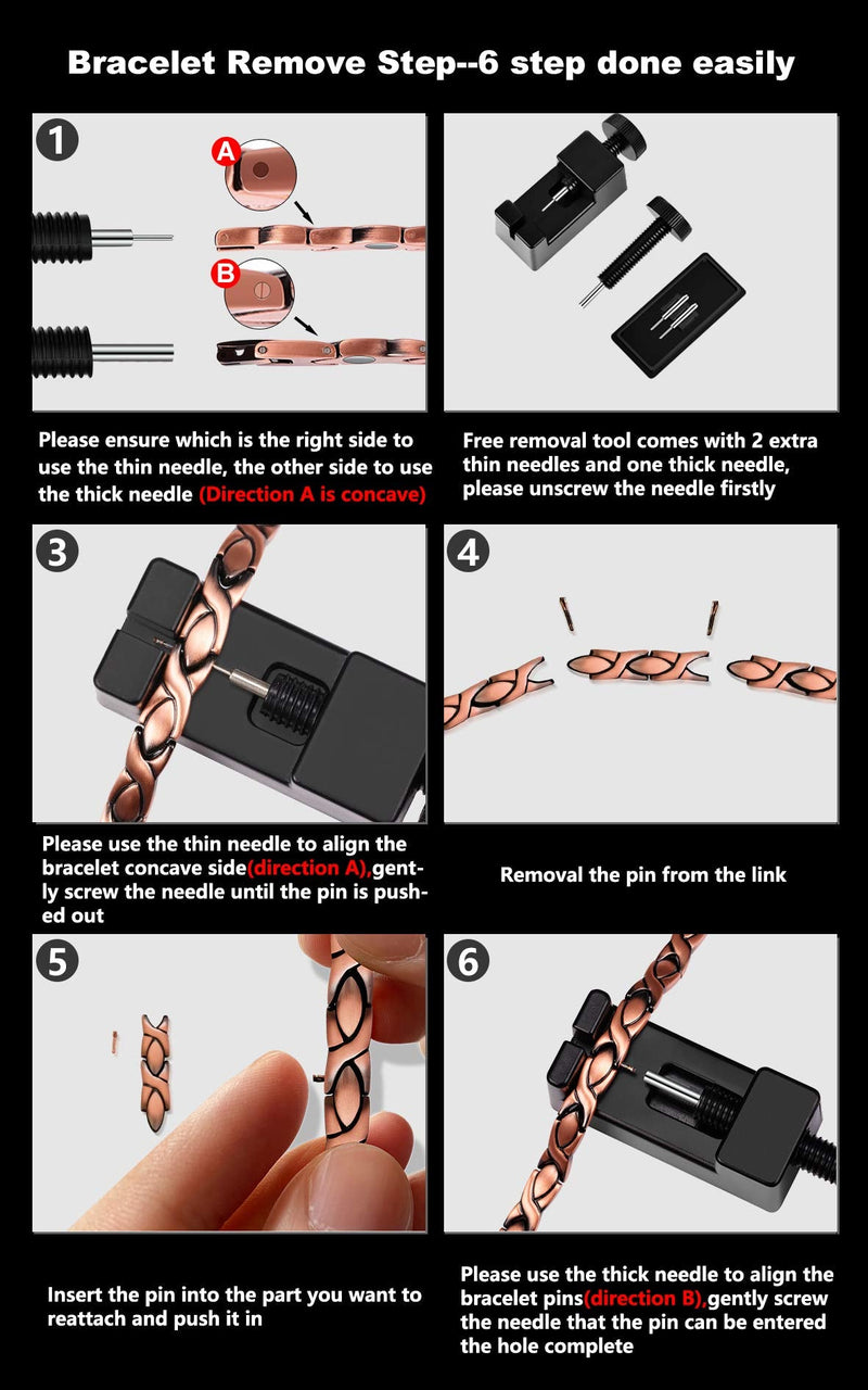 [Australia] - Jecanori Pure Copper Bracelet for Men, Magnetic Cross Bracelets for Men with 3500 Gauss Magnets, Mens Pure Copper Bracelet 