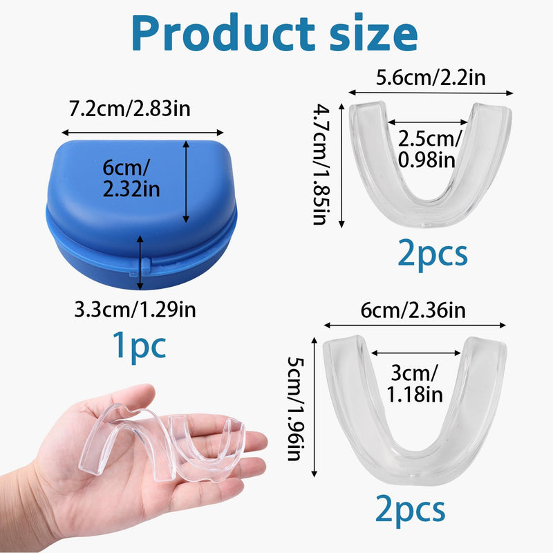 [Australia] - Mouth Guard for Grinding Teeth at Night, Nightguards for Grinding Teeth Mouth Guard for Clenching Teeth at Night for Sleeping Bite Guard for Teeth Adults (2 Sizes, 4 PCS) 
