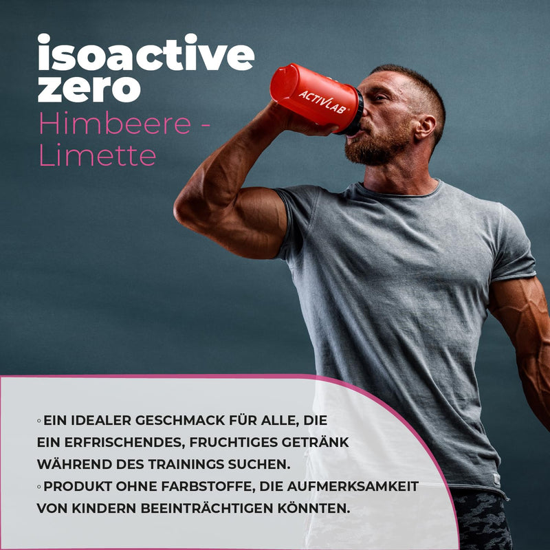 [Australia] - Activlab ISOACTIVE ZERO Raspberry-Lime - Sugar-free iso-drink with electrolytes and raspberry extract, 225g, calorie-free, B vitamins 45 servings (pack of 1) 