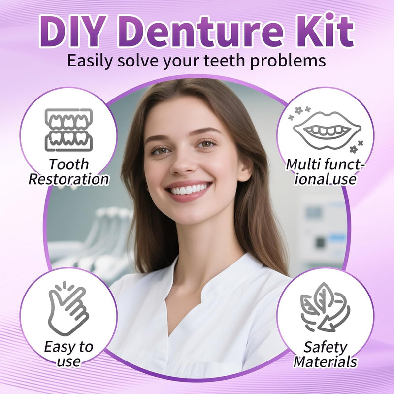 [Australia] - at-Home DIY Denture Kit: Full Set of Upper & Lower False Teeth for DIY Smile Transformation-ZZ2 
