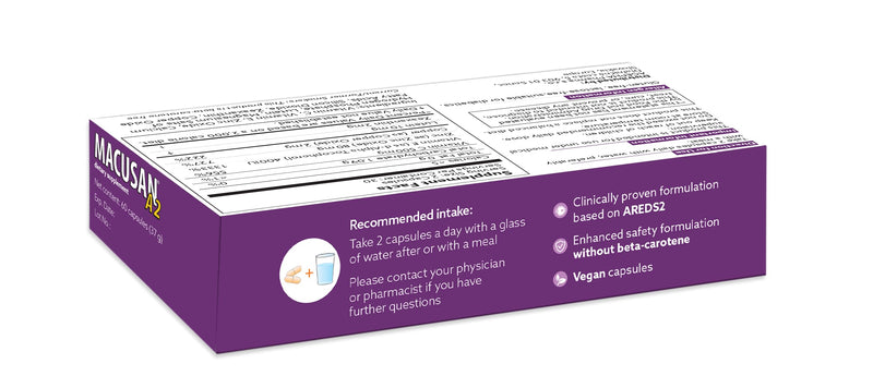 Macusan A2 AREDS2 Formula | Eye Health Dietary Food Supplement with Lutein, Zeaxanthin & Vitamins | Supports Vision & Helps Manage Age-Related Macular Degeneration (AMD) | 60 Capsules 60 count (Pack of 1)