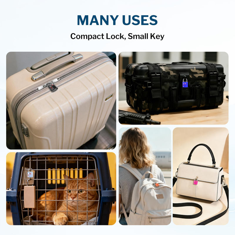 Forge Smal TSA Approved Luggage Locks: Ultra Secure dimple Key Locks with zinc Alloy Body, for Luggage, Travel Cases, Backpacks, Suitcase and More. Black 6PK. Black 6 Pack