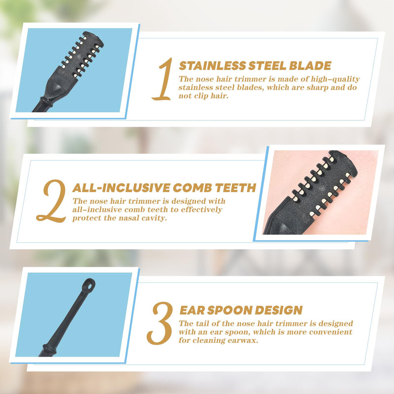 [Australia] - FePen Nose Hair Trimmer, Pack of 4 Nose Hair Trimmers for Men, Nose Hair Trimmer for Women, 2-in-1 Nose Hair Remover with Ear Picker, Nose Trimmer, Manual Nose Hair Trimmer, Safety, Portable Black 