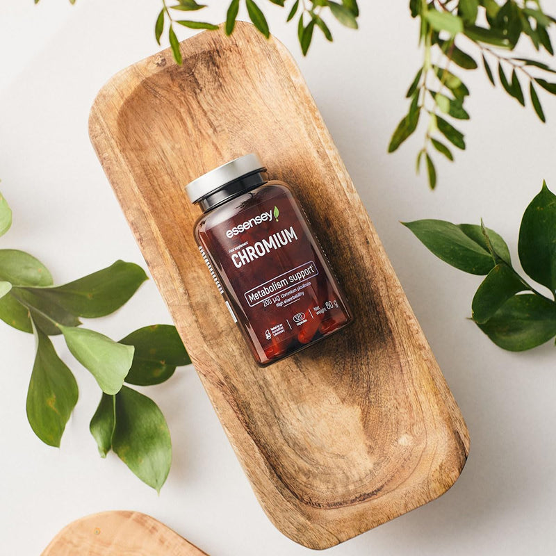 [Australia] - ESSENSEY - Chromium picolinate I Chromium 200 µg I 90 capsules I High bioavailability I For vegetarians I 120 daily doses I Cellulose capsule 
