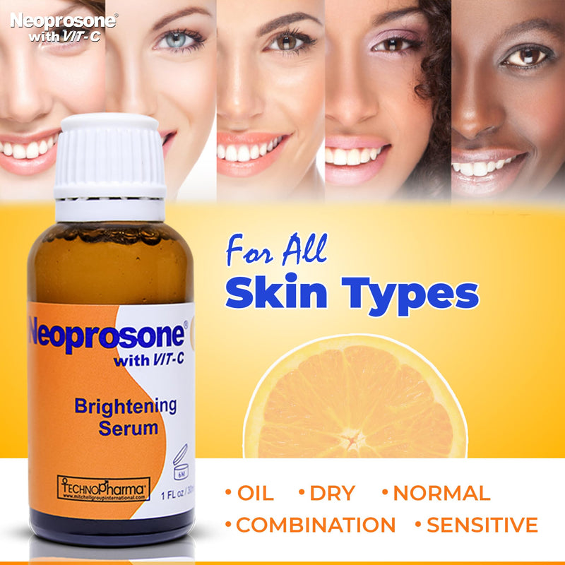 Neoprosone, Vitamin C Serum for Face | 1 Fl oz / 30ml | Brightening Serum For Dark Circle, Wrinkles | with Alpha Arbutin and Castor Oil 1 Fl Oz (Pack of 1)
