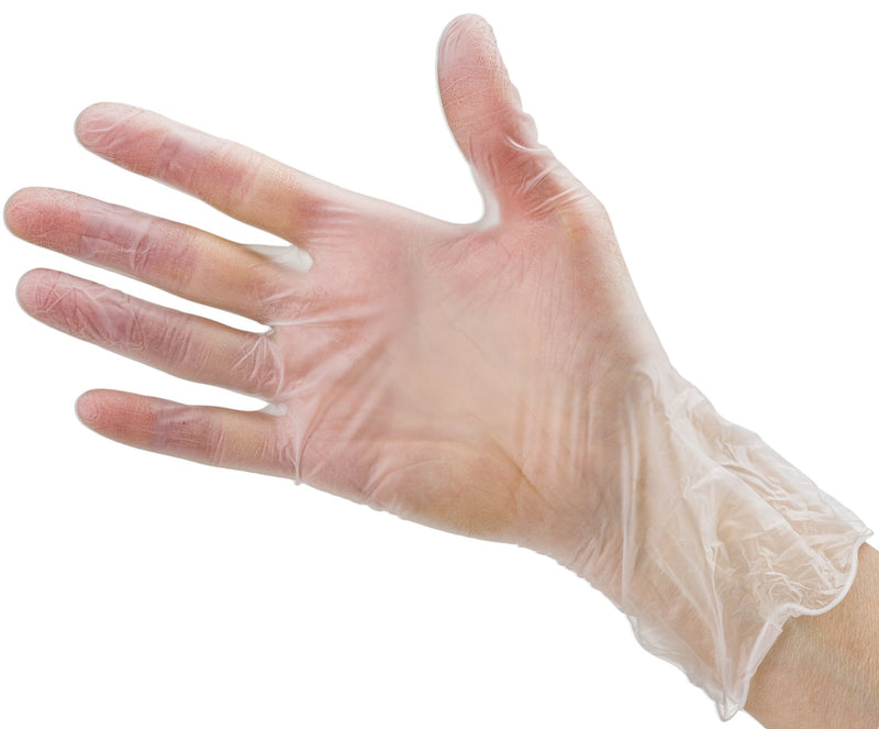 [Australia] - Care Plus Medium Size Disposable Vinyl Gloves Heavy Duty Non Sterile Powder Free Latex Free Rubber 100 Count Box food Safe 