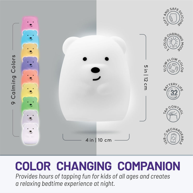 [Australia] - Lumipets, Night Light Kids, Kids Lamp, Kids Night Light, Baby Night Light, Toddler Night Light, Cute Night Light, Bear Night Light for Girls, Nightlight for Kids Room, Rechargeable Battery Junior Bear 