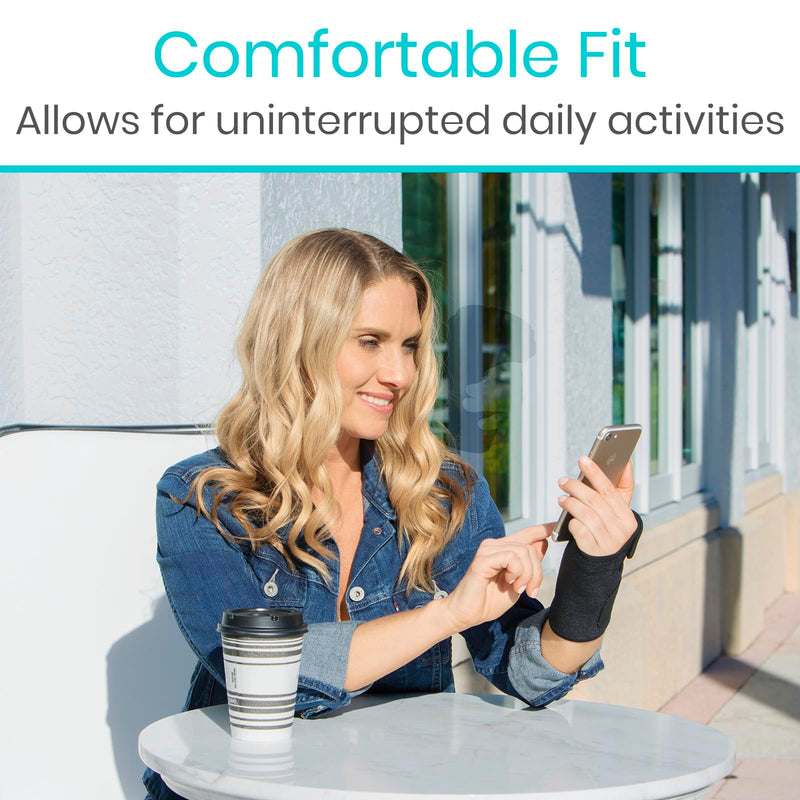 Vive Wrist Brace - Carpal Tunnel Hand Compression Support Wrap for Men, Women, Tendinitis, Bowling, Sports Injuries Pain Relief - Removable Splint - Universal Ergonomic Fit (Black, Left) Black