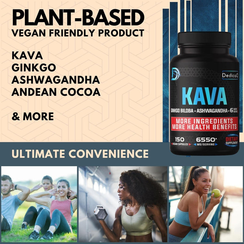[Australia] - 9in1 Kava Kava Capsules 5-Month Supply 6550mg 15:1 Extract for Sleep, Mind & Immune Support - 9 Natural Herbs includes Ginkgo, Ashwagandha, Graviola, Valerian & more - 150 Vegan Capsules 