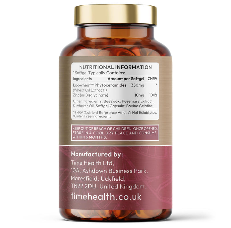 Phytoceramides – 350mg – 60 Softgel Capsules – Clinically Proven – Formulated with Lipowheat® – Plant Derived – Zero Additives (60 Softgels)