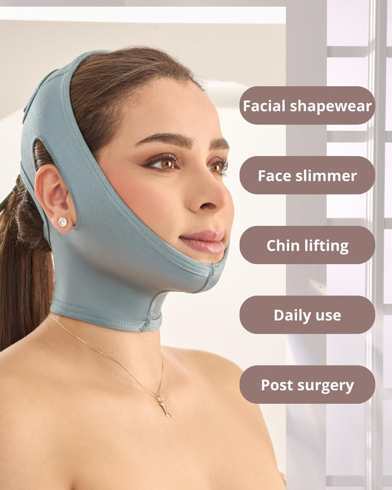 Shape Concept Chin Strap Support Band Neck Bandage Face Chin Medium Compression Small Blue Medium Compression