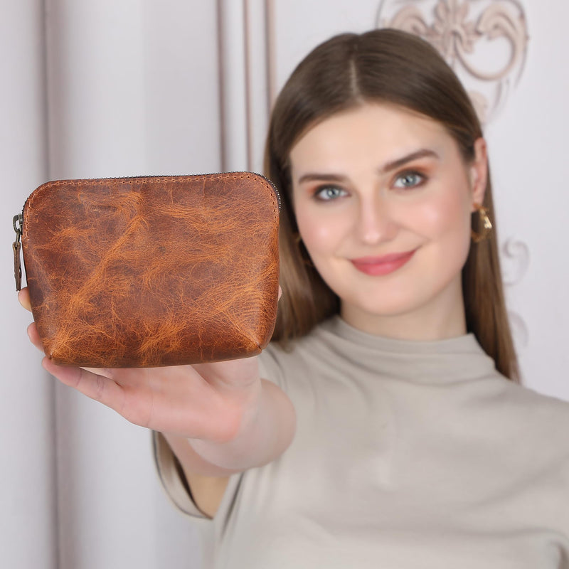 Gift for him and her, Gift for men and women, Christmas and New Year Gift, Leather Cosmetic Bag and Leather Toiletry Bag