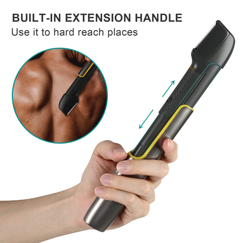 [Australia] - PRITECH Body Hair Trimmer for Men, Body Hair Groomers with Guard Comb, Rechargeable Hair Trimmer for Pubic Area, Back, Face, Legs and Beard 1 Hair Trimmer 