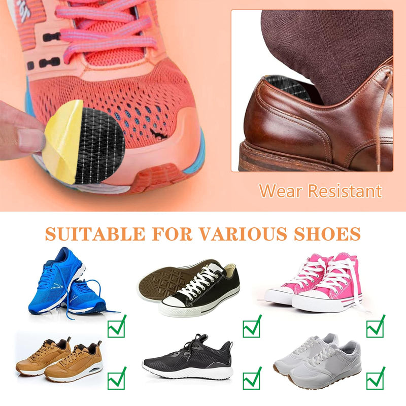 [Australia] - Self-adhesive repair patches, pack of 6 shoe heel repair shoe hole repair patch round self-adhesive heel patch self-adhesive shoe heel protection for sports shoes, fabric shoes (black). 