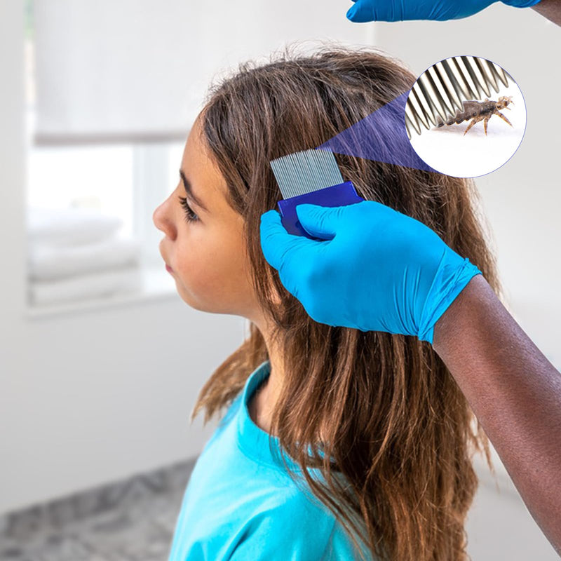 [Australia] - Lice Comb, 8 Pcs Flea Comb, Hair Double Sided Fine Tooth Combs, Removal Dandruff,with Metal Teeth,Stainless Steel Louse and Nit Combs for Head Lice Treatment 