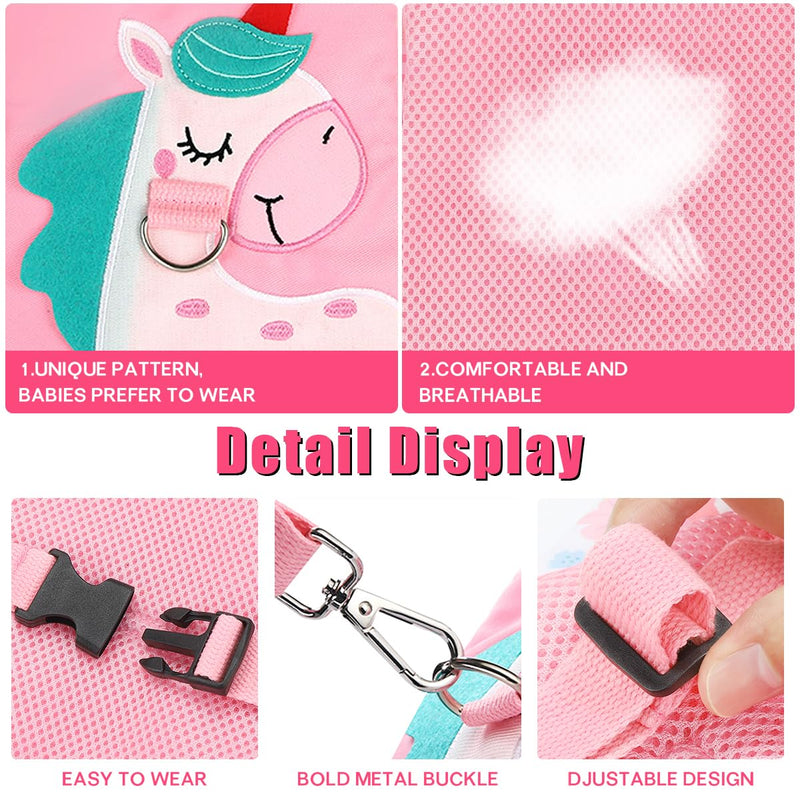 [Australia] - Toddler Leash-Baby Walking Safty Harness and Child Anti Lost Wrist Link for Girls/Boys Travel (Pink) Pink 