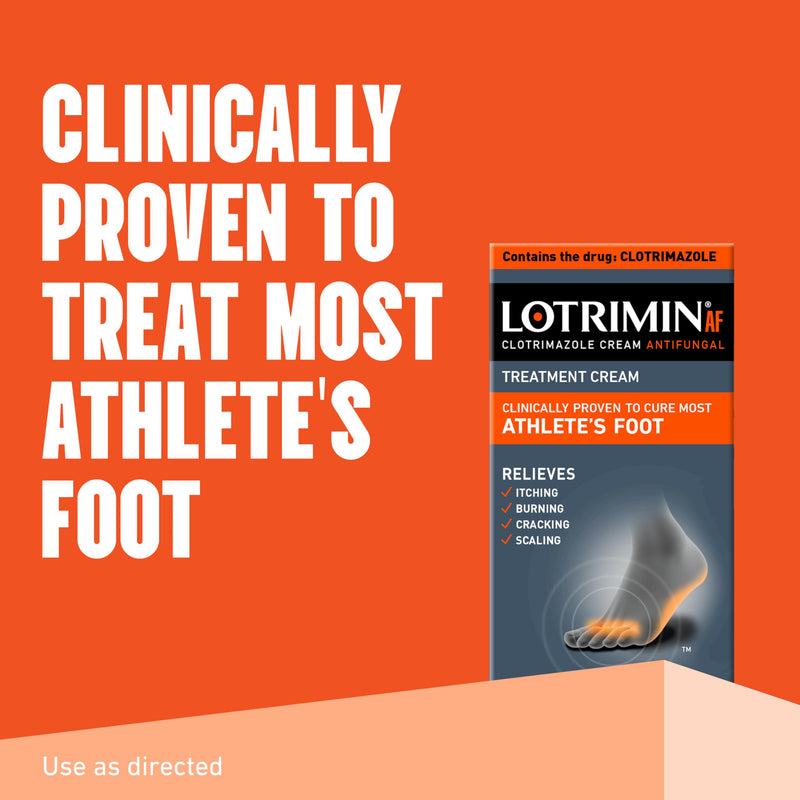 Lotrimin® AF Cream, Athlete's Foot 1% Clotrimazole Antifungal Cream Treatment, Clinically Proven Effective, 1.1 Ounce (New Look) 30 g