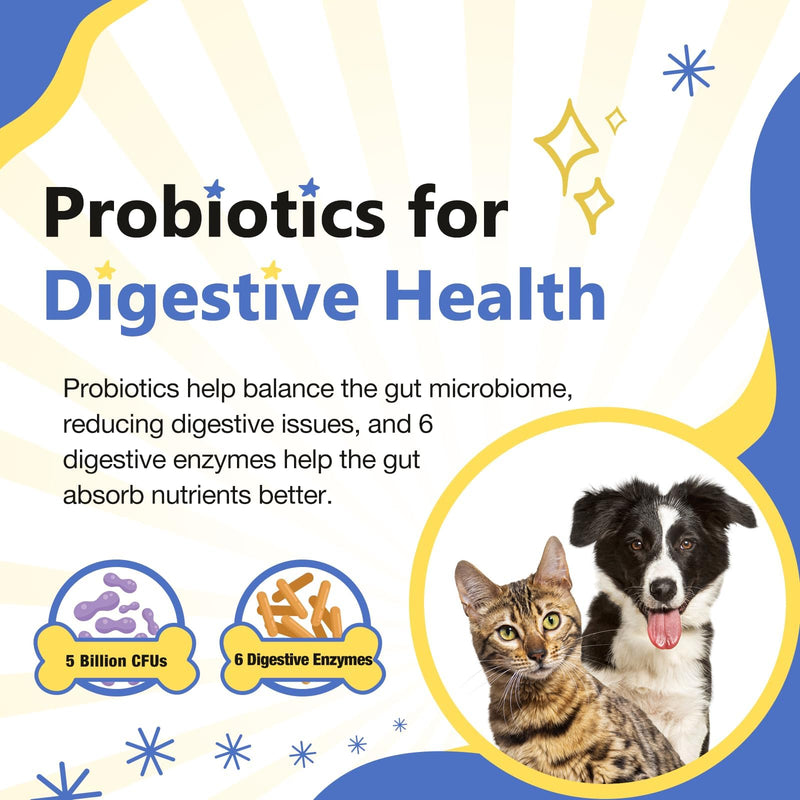 Dog Vitamins for Overall Health with Minerals, Multivitamins for Dogs for Immune Support, Digestive Health, Joint, Hip, Skin and Coat Care with Probiotics, Glucosamine, Enzymes, 120 Freeze Dried Chews - PawsPlanet Australia