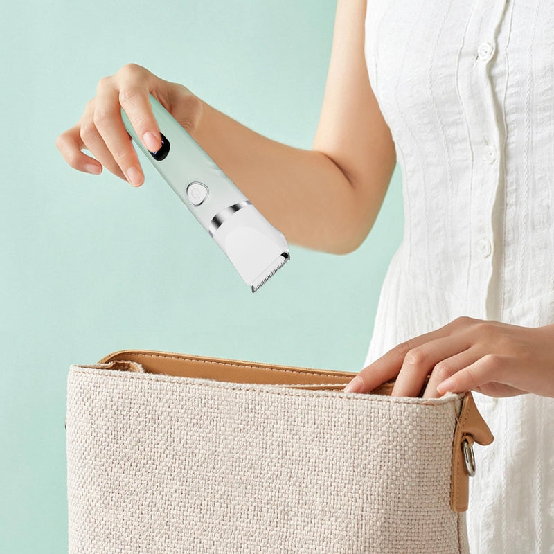 Bikini Trimmer for Women, 3-in-1 Painless Electric Razors for Silk Skin, Wet/Dry Body Hair Shaver for Face Nose Eyebrow Arms Armpit Legs Pubic Area, IPX7 Waterproof, Ceramic Blade