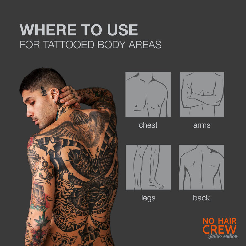 [Australia] - NO HAIR CREW Tattoo Edition Hair Removal Cream | Charcoal to Enhance Tattoo Colors (150 ml) 