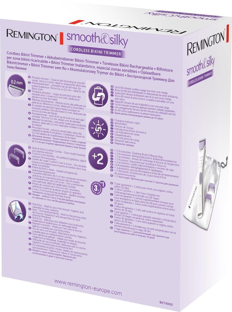 [Australia] - Remington hair trimmer intimate area & body [skin-friendly & safe up to 0.2mm without skin irritation] 2 blades, 100% waterproof, incl. 2 attachment combs (2&4mm) hair clipper, razor, BKT4000 