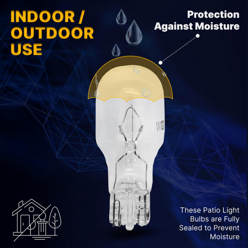 [Australia] - Landscape Low Voltage - 12 Volt 11W - T5 Wedge Bulbs - Compatible with Malibu Lights - Garden - Deck Light Bulbs - Yard Bulbs - 10 Pack (Clear) Clear 