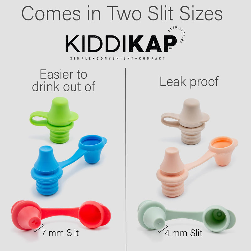 [Australia] - Water Bottle Spout Adapter for Kids, Babies, & Adults - 3-Pack Set, Leak-Proof, No-Spill Design, BPA-Free, Reusable, & Easy-to-Use, (Sage, Sand & Peach) - 4mm Slit 