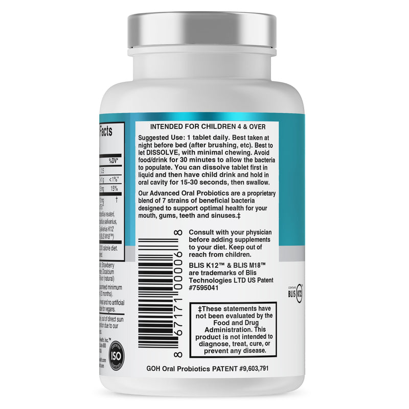 [Australia] - Oral Probiotics for Mouth Bad Breath Treatment for Kids Dental Care & Cavity Prevention with BLIS K12 M18 – Dr Formulated Dental Probiotics for Teeth and Gums, 30 Chewable Tablets Strawberry Vanilla 30 Count (Pack of 1) 