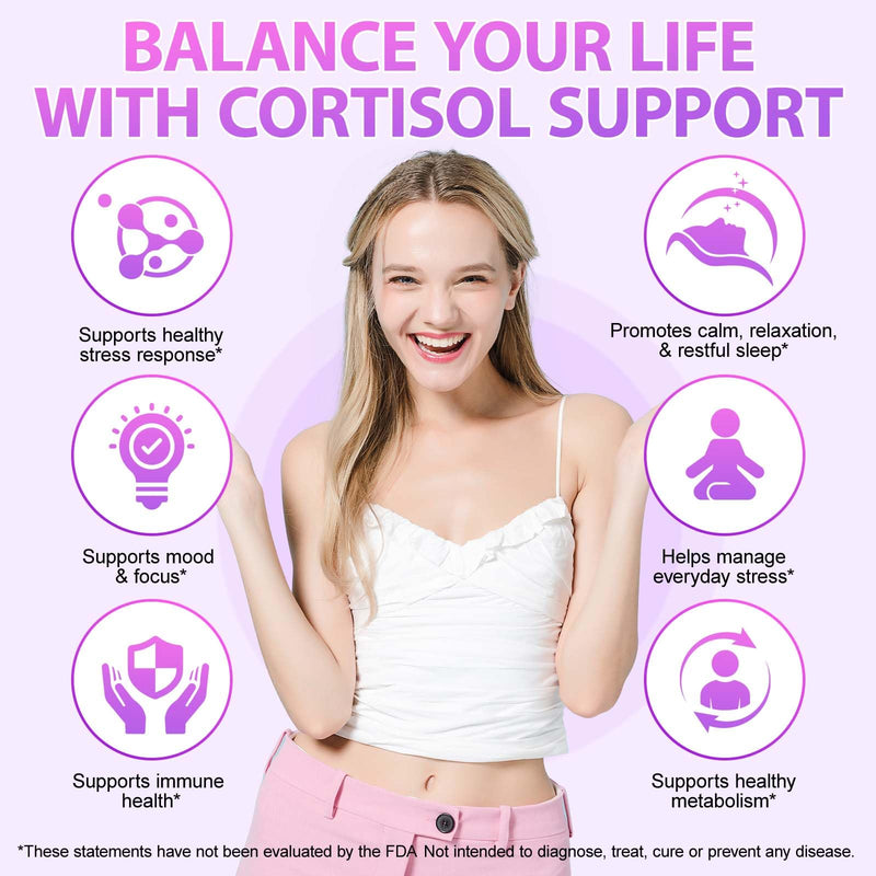 Daiasns Cortisol Supplements for Women & Men, 10-in-1 Cortisol Reducer Manager Lower with Magnesium Ashwagandha L-Theanine Vitamin C & D, Liquid Cortisol for Sleep Support & Stress Relief, 2 FL.OZ
