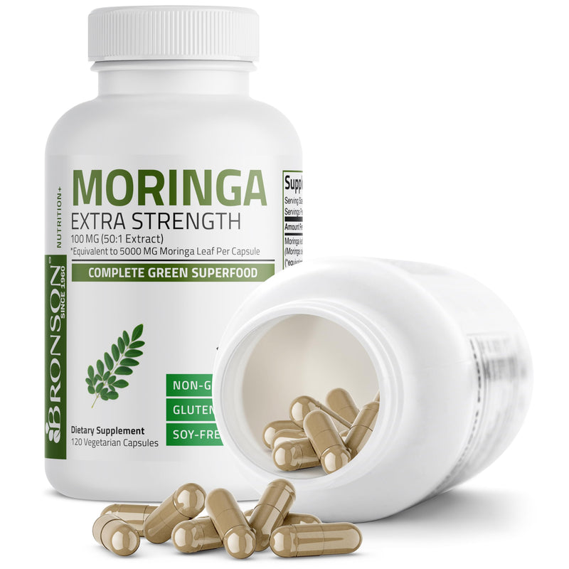 Bronson Moringa Extra Strength Capsules Moringa Oleifera Powder, 120 Count 120 Count (Pack of 1)