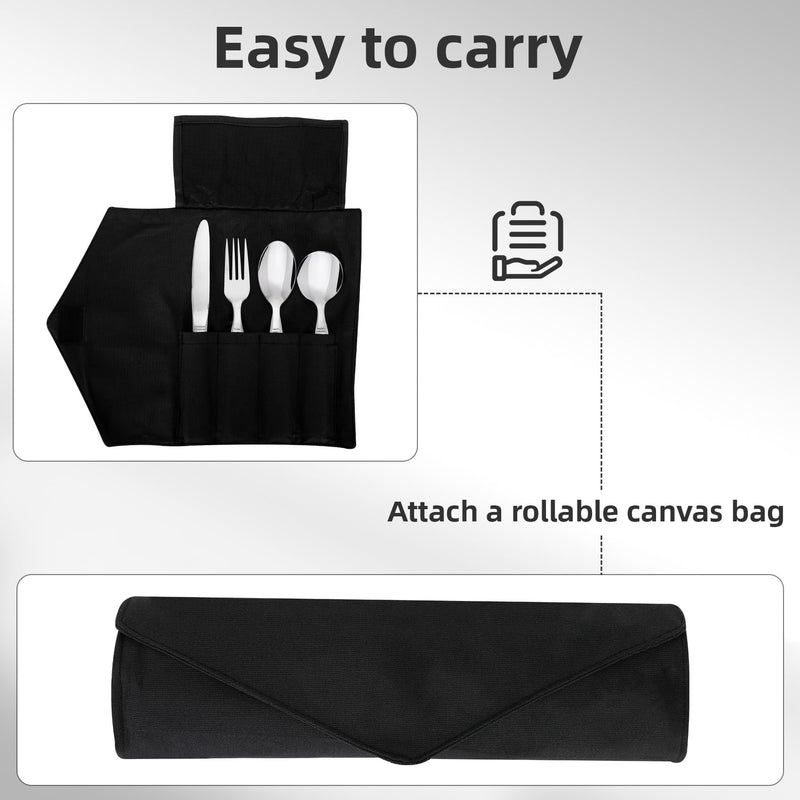 [Australia] - Weighted Utensils for Hand Tremors and Parkinson's Patients - 4 Piece Set of Heavy Stainless Steel Silverware for Elderly, Arthritis, Weak Hand Grip - Includes Knife,Fork,Spoons with Travel Bag,7 Oz 