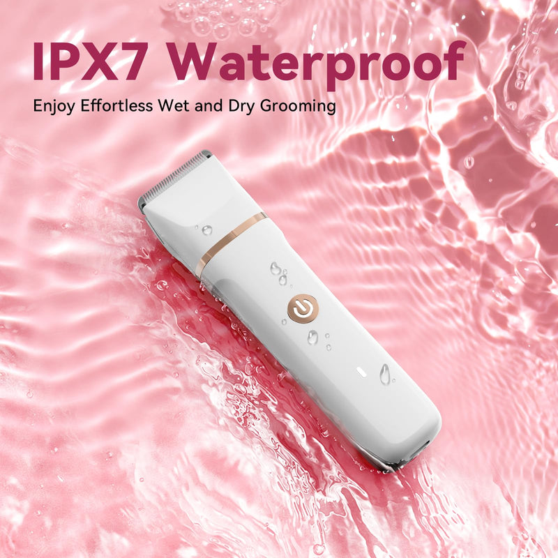 [Australia] - Electric Bikini Trimmer for Women - 4 in 1 Electric Razors for Women, Waterproof Pubic Hair Trimmers and Facial Hair Remover, Replaceable Shaver & Nose Hair Trimmer, Rechargeable Women's Grooming Kit White 