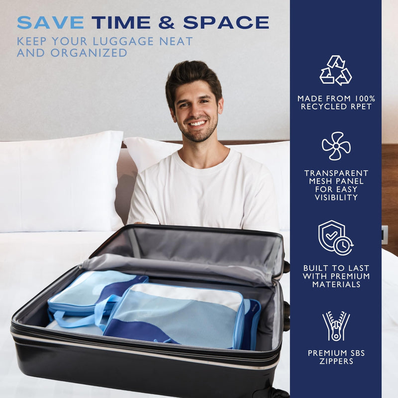 Family Travel Set – 3 Compression packaging cube Sets for Men, Women & Kids | Lightweight Compression Organizers for Luggage