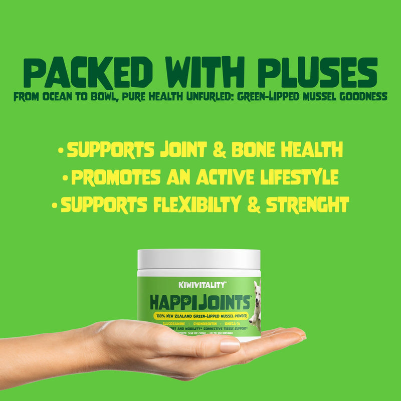 Green Lipped Mussel Powder for Dogs & Cats - Premium Hip & Joint Support for Joints, Tendons, Ligaments (200 Grams, Up to 600 Servings) 2-Pack - PawsPlanet Australia