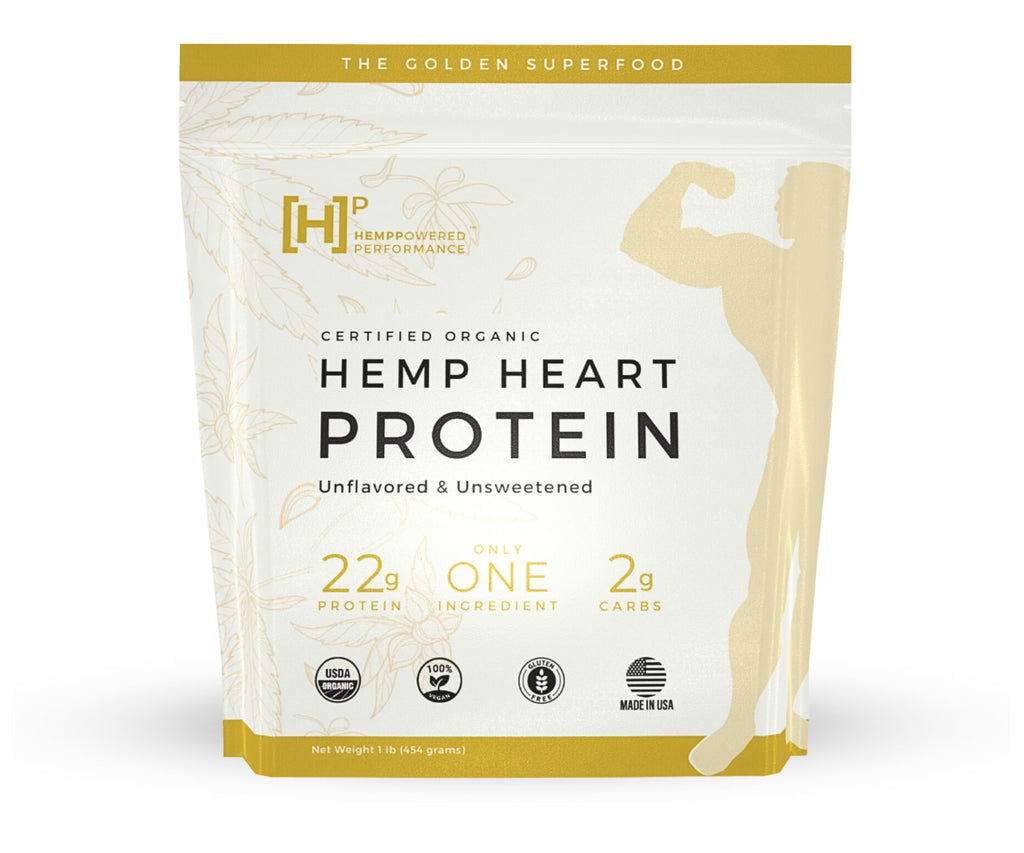 New Performance Organic Hemp Heart Protein Powder, Plant Based, All Natural, Vegan, Cold-Pressed, Unflavored, 1Ib. (198168537435, 16oz)