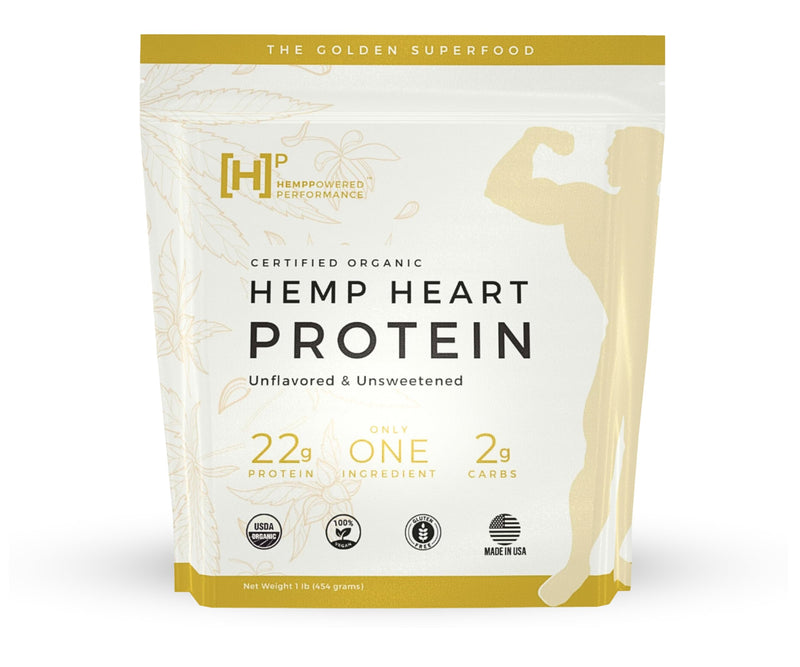 New Performance Organic Hemp Heart Protein Powder, Plant Based, All Natural, Vegan, Cold-Pressed, Unflavored, 1Ib. (198168537435, 16oz)