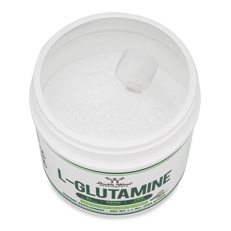 [Australia] - L Glutamine Powder 1.1lbs (100 Servings of 5 Grams Each - Third Party Tested L-Glutamine Powder) Unflavored, Keto, Vegan Friendly (with Scoop) for Exercise Endurance and Gut Health by Double Wood 