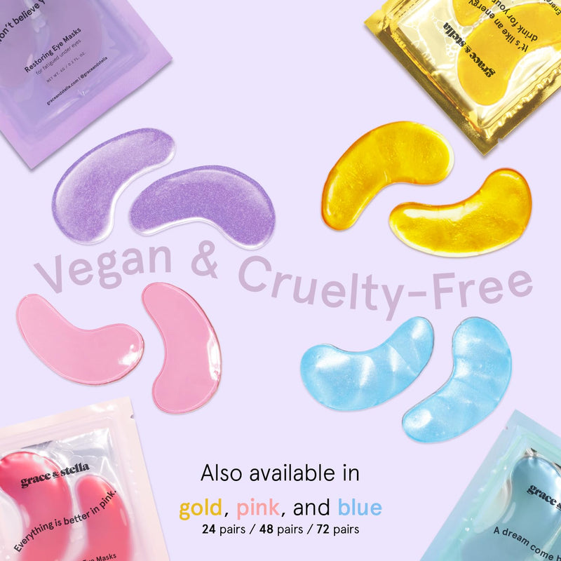 [Australia] - grace & stella Purple Eye Treatment Gels - Dermatologist Tested - Under Eye Masks With Retinol - Restoring Under Eye Patches for Puffy Eyes and Dark Circles - Vegan, Cruelty-Free, 24 Pairs 