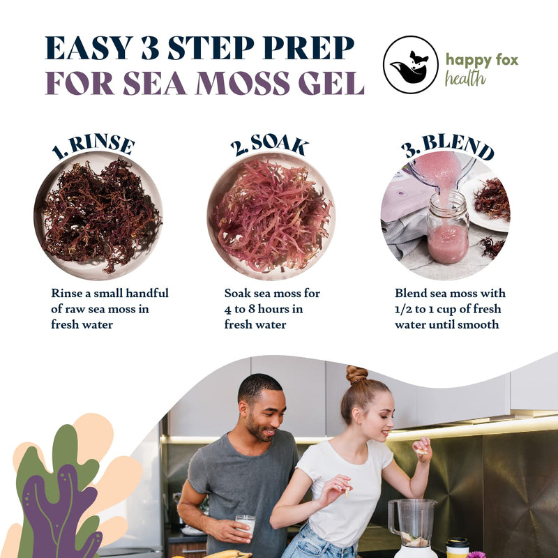Essentials & Purple Sea Moss Bundle - Organic Sea Moss Raw Purple & Irish Sea Moss, Bladderwrack and Burdock Root Capsules