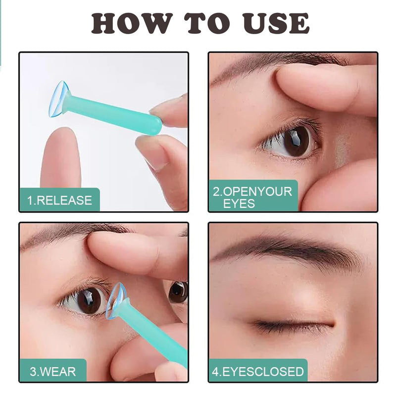 [Australia] - WERIGONI 8 Piece Contact Lens Remover Insertion Tool Set, Portable Silicone Contact Lens Holder, Contact Lens Suction Cup with Plastic Bottle 
