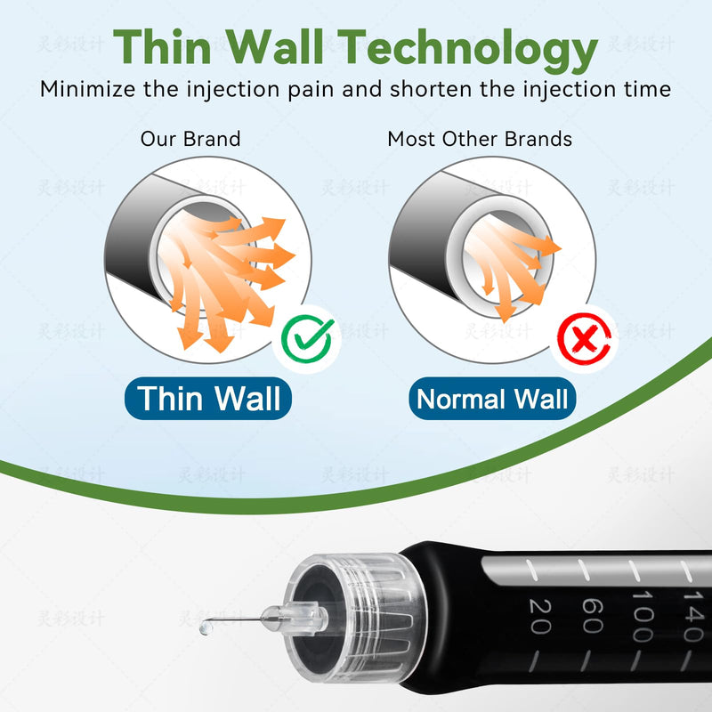[Australia] - Insulin Pen Needles 31G 8 mm (5/16"), 200 Count, Universal Fit Compatible with Most Pen Injector Device, Ultra-Thin for Comfortable Insulin Injection 