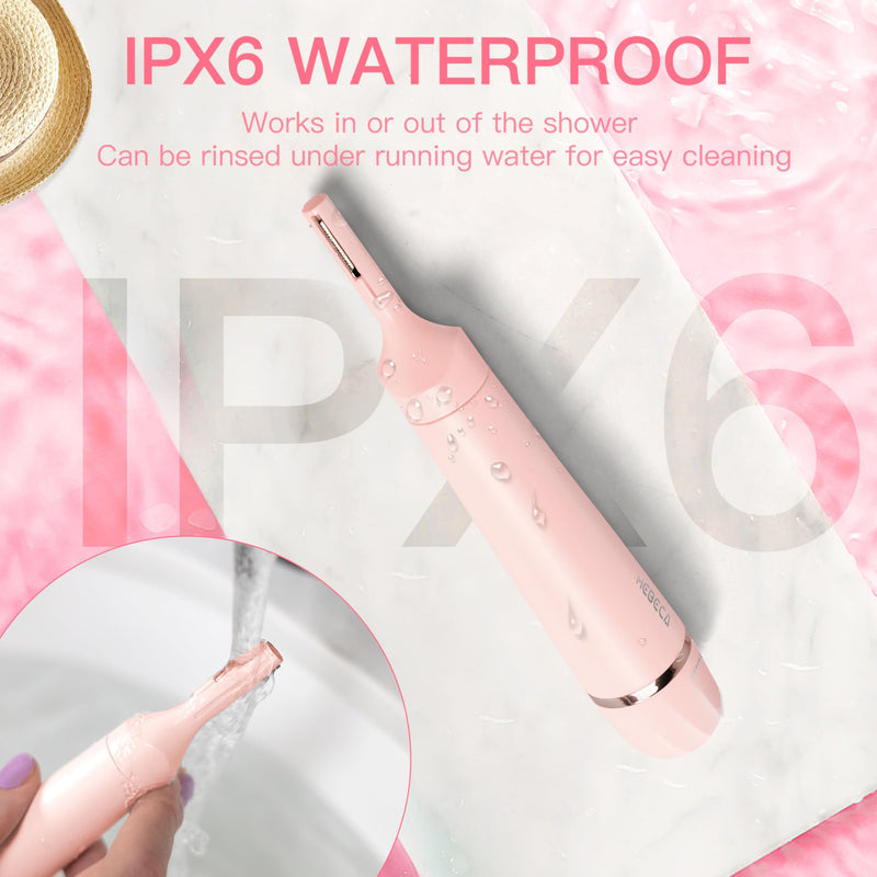 Nose Hair Trimmer for Women, 3in1 Electric Eyebrow Trimmer Waterproof Facial Hair Removal Rechargeable Hair Shaver Razor for Nose Ear Eyebrow Peach-Fuzz Lips Chin FT3001 Pink