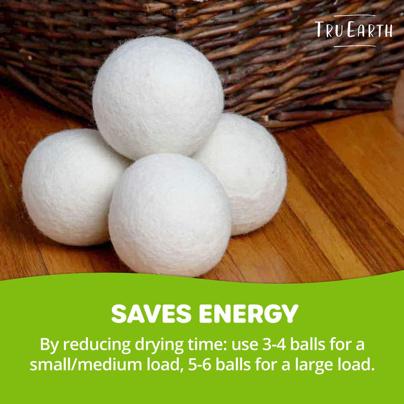 [Australia] - Tru Earth Wool Dryer Balls, Set of 4 XL 100% Wool Anti-Static Dryer Balls for Laundry, Reusable All Natural Dryer Balls 