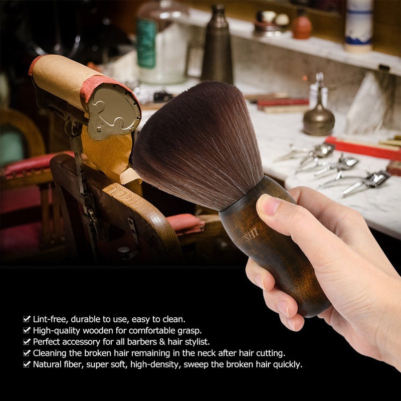 [Australia] - Anself 2pcs Neck Duster Brush, Natural Fiber Wooden Handle Cutting Kits Salon Hair Removal Brush Broken Hairbrush 
