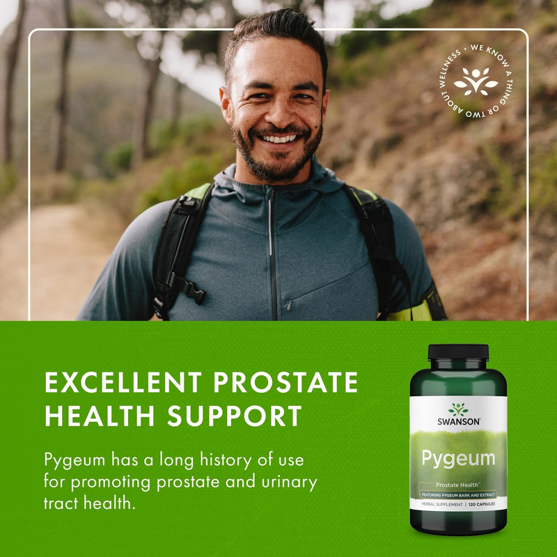 [Australia] - Swanson Pygeum - 400mg Herbal Supplement for Male Prostate Health - Supports Bladder and Urinary Tract Health - 120 Capsules 120 Count (Pack of 1) 