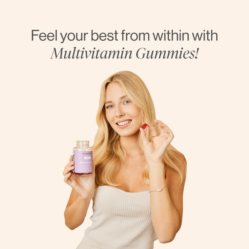 Multivitamin Gummies - with Biotin, Folic Acid, Vitamin C, Vitamin E and 6 Other Micronutrients - 120 Gummy Bears for 120 Days - Natural Strawberry Flavour - Tummy Tox Multivitamines Duo pack