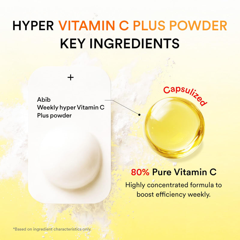 Abib Hyper Vita Shot 28 Days Program 1.42fl.oz.+0.03oz/42ml+0.8g | 10% Vitamin C Serum Individual Daily Pouches with Weekly Booster Powder, Ascorbic Acid, Korean Skin Care