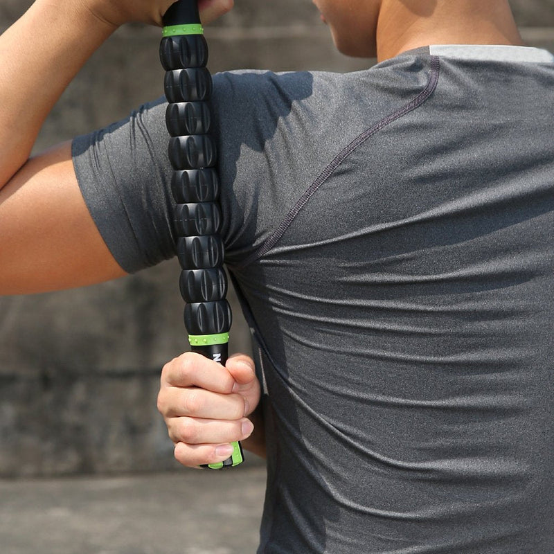 [Australia] - Muscle Roller Stick for Athletes- Body Massage Sticks Tools Massager for Relief Muscle Soreness,Cramping and Tightness,Help Legs and Back Recovery,Black Green Black Green 