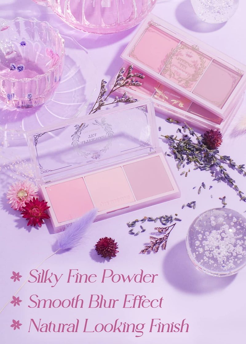 [Australia] - I'M MEME Wonder Soft Layer Palette 01 My Teddy, 0.23 Oz + Afternoon Tea Blusher Blossom Tea Blended, 0.4oz Bundle 